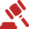 Gavel Icon in Red
